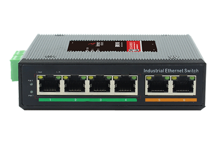 佰马BM-IES06工业以太交换机，配置6个10/100M以太网电口。用于工业现场实现多台主板服务器、中继器、集线器、终端机与多台终端机之间的互联。