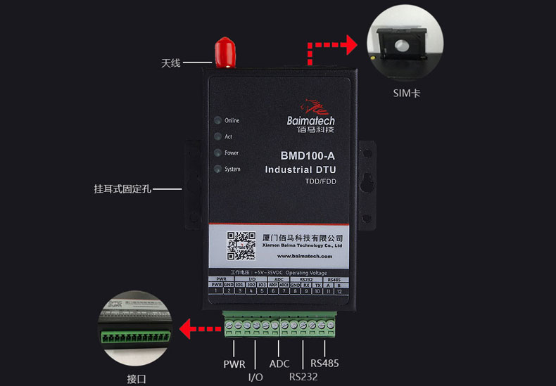 BMD100 DTU接口丰富