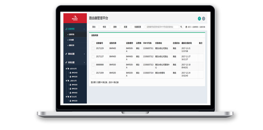 集中报表查看M2M终端部署状态