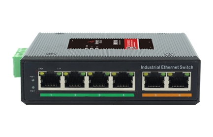 佰马BM-IES06工业以太交换机，配置6个10/100M以太网电口。用于工业现场实现多台主板服务器、中继器、集线器、终端机与多台终端机之间的互联。