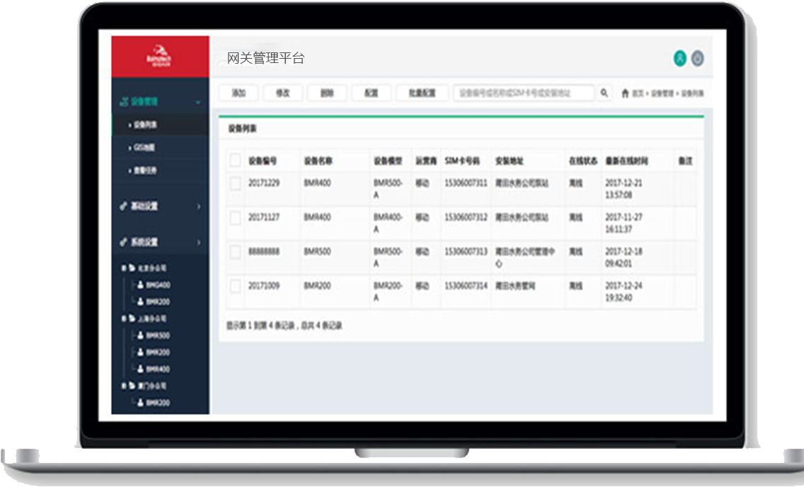 佰马智慧路灯杆网关远程管理平台，客户可对部署在各地的5G智慧杆网关、边缘计算灯杆网关等设备进行集中管控，包括进行远程定位、监测、配置、升级、诊断、报警等。