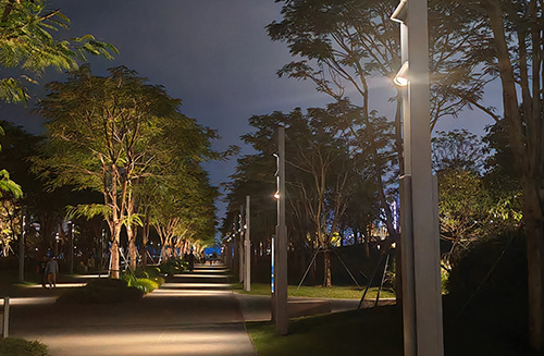 佰马微型灯杆网关打造智慧景观路灯