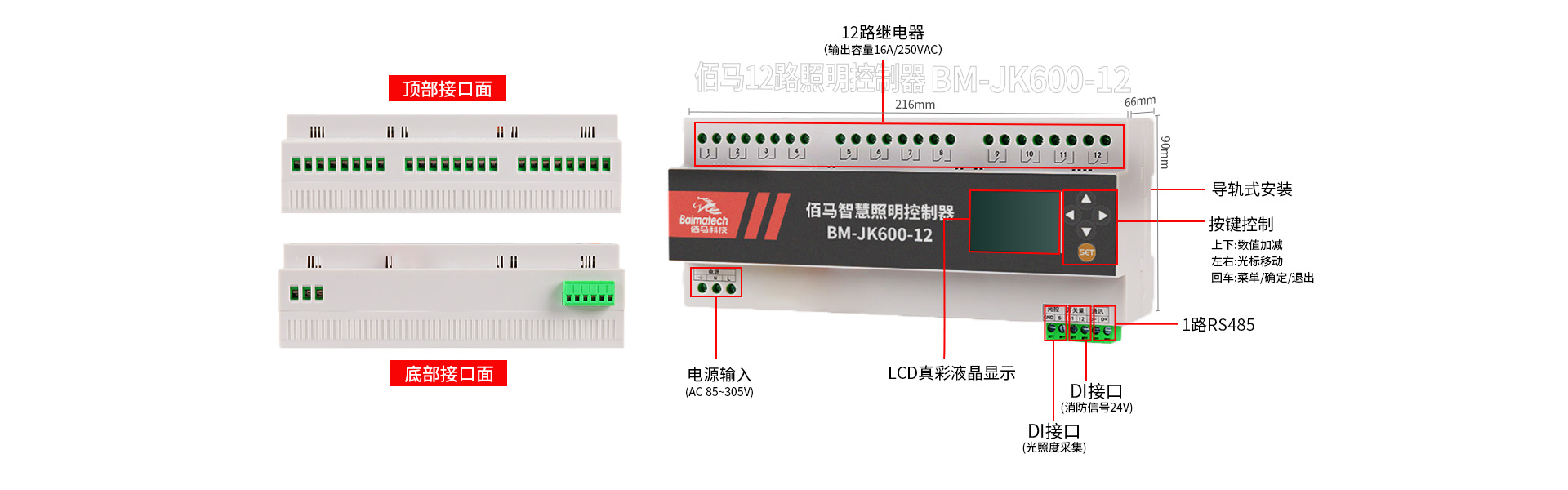 照明集中控制器接口指示